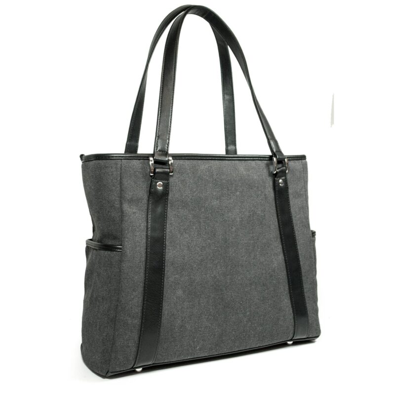 Custom Urban Laptop Tote - Charcoal w/Black Trim - 1