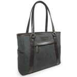 Custom Urban Laptop Tote - Charcoal w/Brown Trim